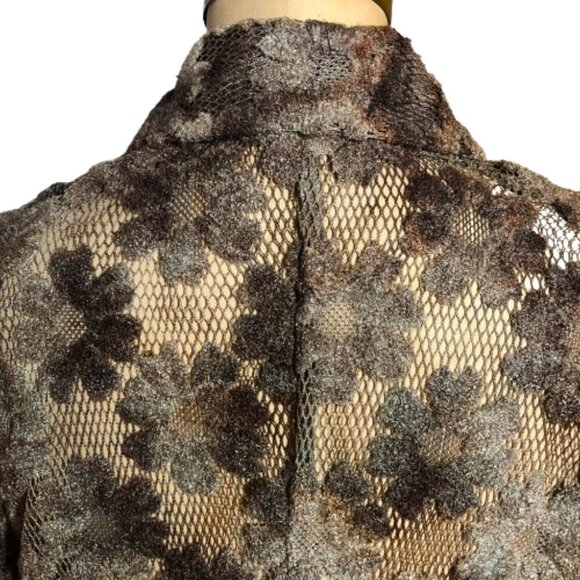 Vintage 90s lace crochet button up shirt top - Picture 9 of 16